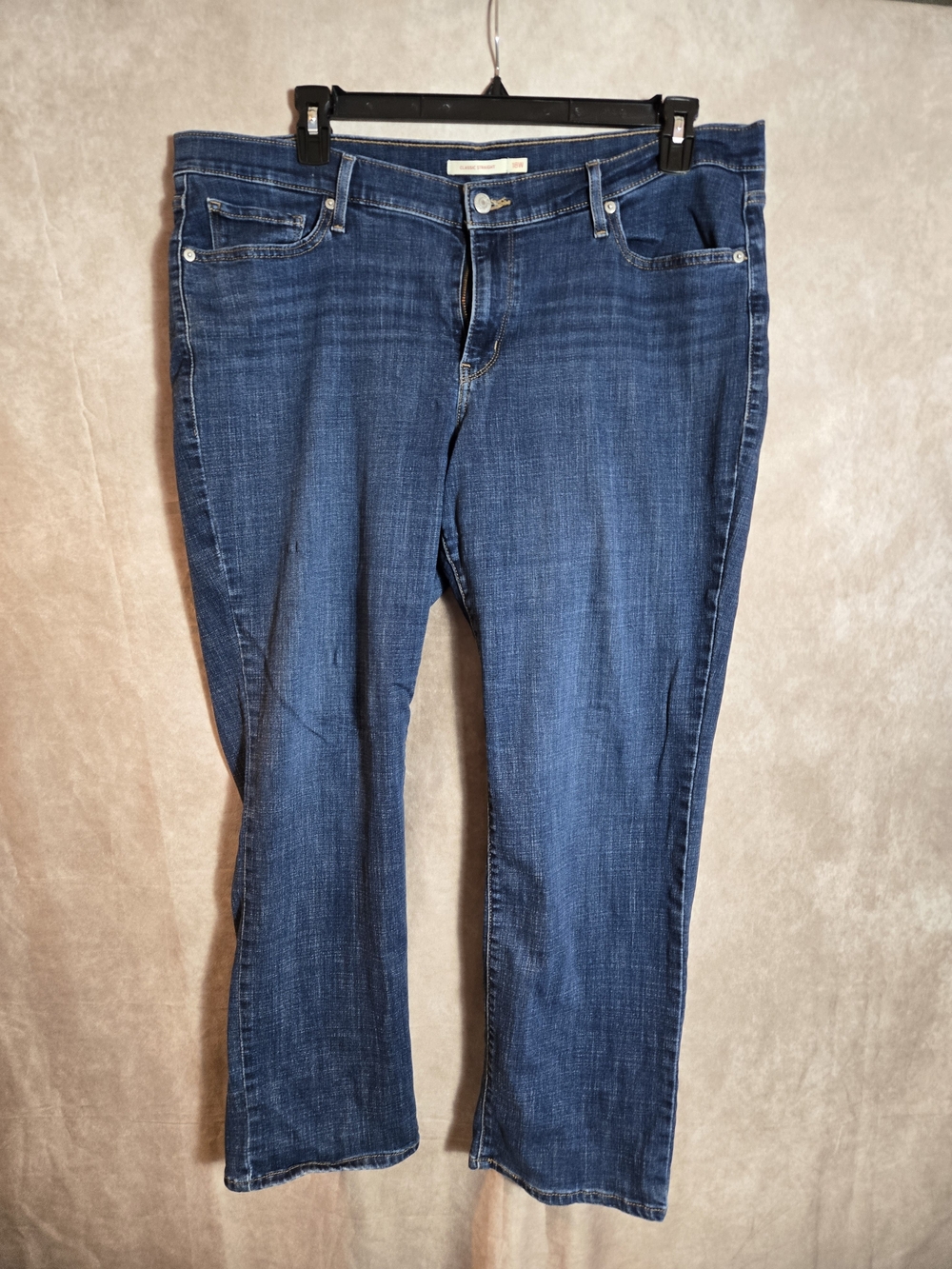 Levi's Dark Blue Straight Leg Women's Jeans Sz 18W Pants Midrise